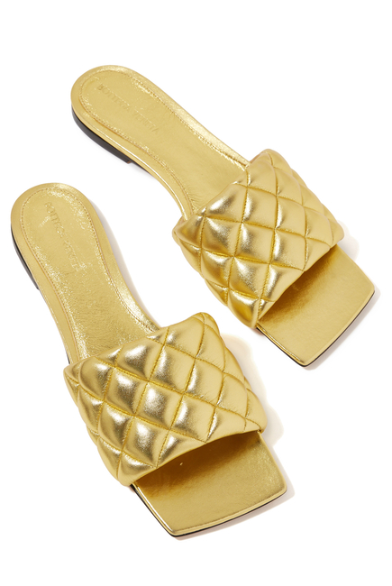 Metallic Padded Flat Sandals